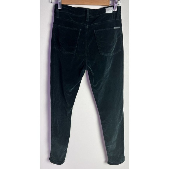 HUDSON Womens Green Velvet Barbara High Waist Super Skinny Ankle Pants Size 25 - Picture 3 of 10